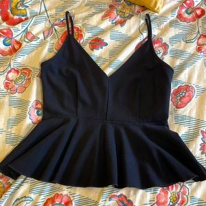 Deep V Fitted Peplum Shirt